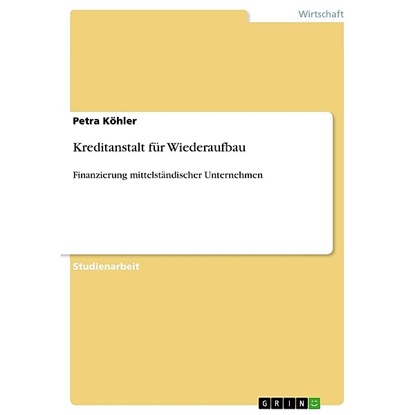 Kreditanstalt für Wiederaufbau, Petra Köhler