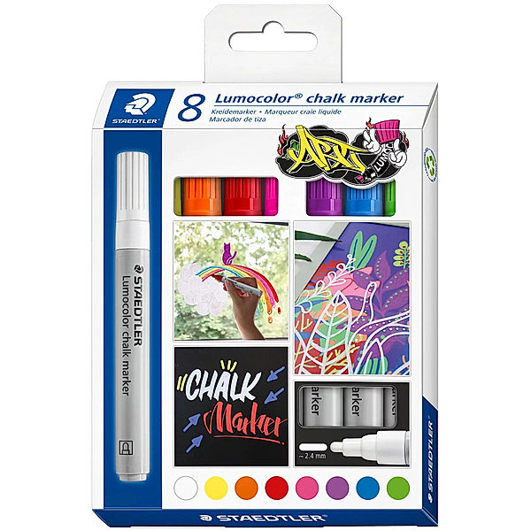 STAEDTLER Kreidemarker LUMOCOLOR 8er Set