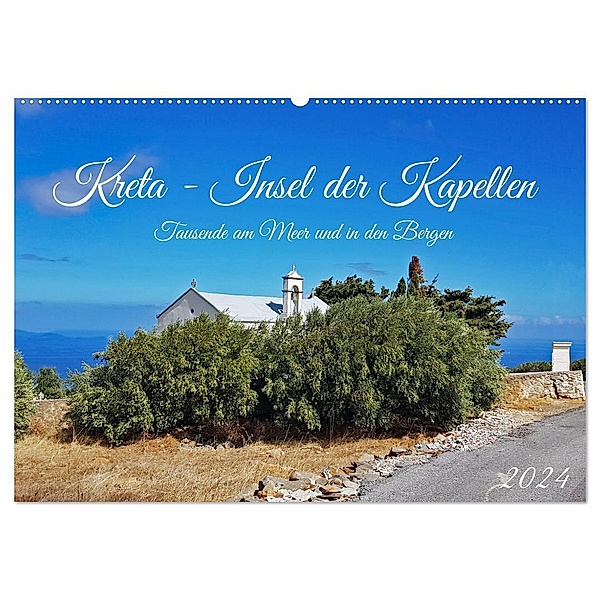 Kreta - Insel der Kapellen (Wandkalender 2024 DIN A2 quer), CALVENDO Monatskalender, Claudia Kleemann