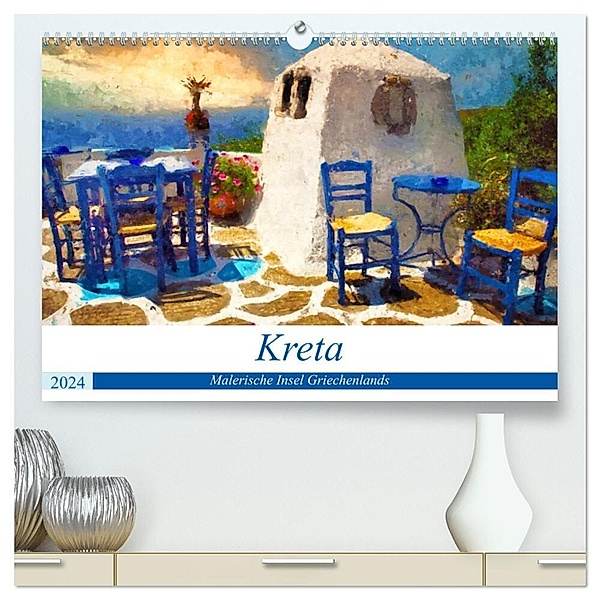 Kreta - Malerische Insel Griechenlands (hochwertiger Premium Wandkalender 2024 DIN A2 quer), Kunstdruck in Hochglanz, Anja Frost