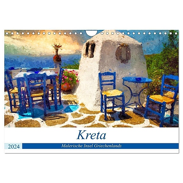 Kreta - Malerische Insel Griechenlands (Wandkalender 2024 DIN A4 quer), CALVENDO Monatskalender, Anja Frost