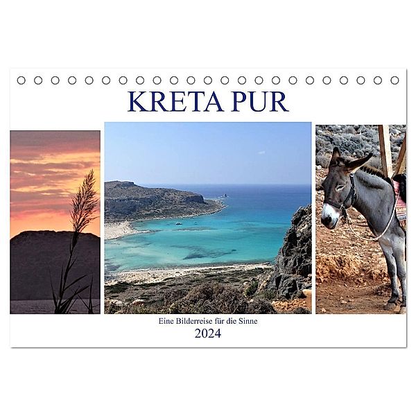 Kreta Pur - Eine Bilderreise für die Sinne (Tischkalender 2024 DIN A5 quer), CALVENDO Monatskalender, by denkmayrs