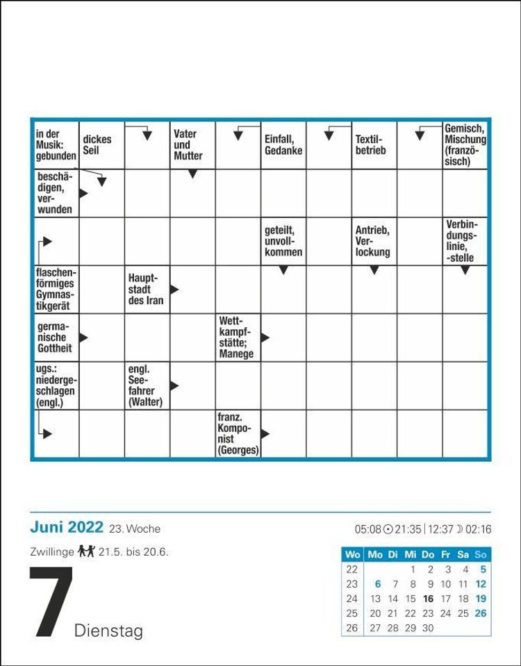 Kreuzworträtsel 2022 - Kalender günstig bei Weltbild.ch bestellen
