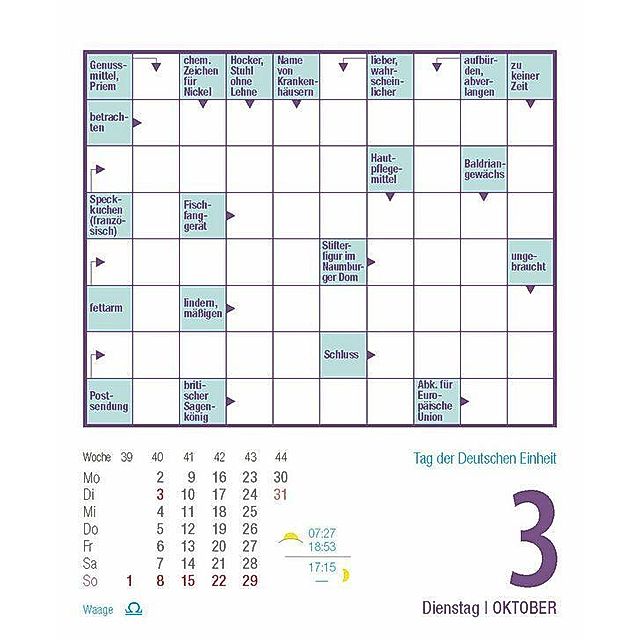 Kreuzworträtsel 2023 - Kalender günstig bei Weltbild.de bestellen