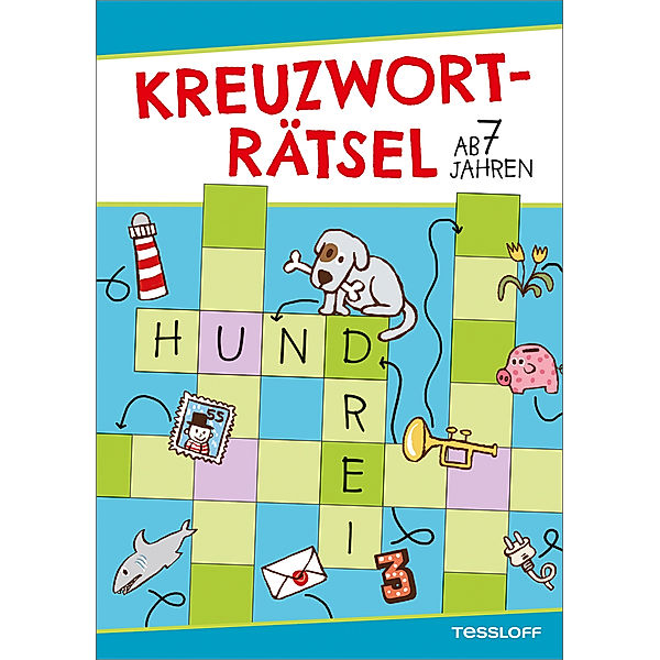 Kreuzworträtsel (Blau/Hund), ab 7 Jahren, Die Rätselschmiede Christine Reguigne