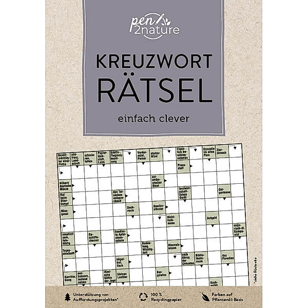 Kreuzworträtsel einfach clever. Nachhaltiger Kreuzworträtsel-Block, pen2nature