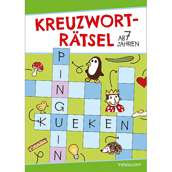 Kreuzworträtsel (Grün/Pinguin), ab 7 Jahren, Die Rätselschmiede Christine Reguigne