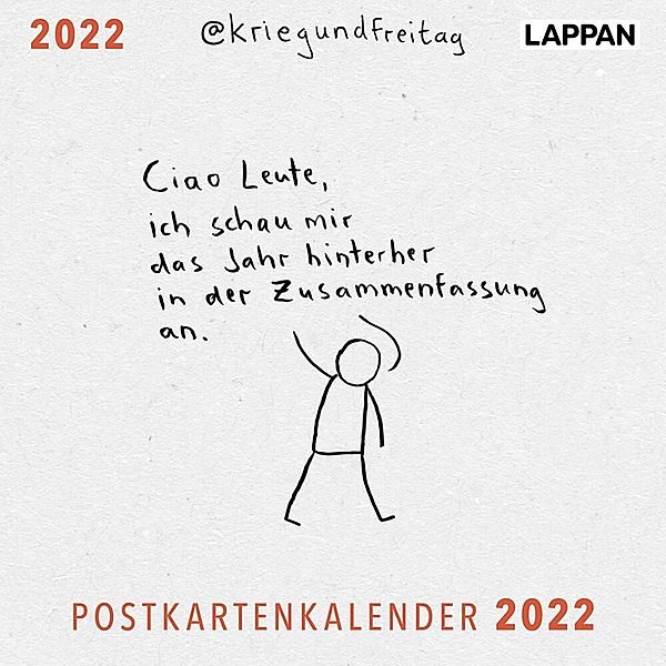 @kriegundfreitag Postkartenkalender 2022, @kriegundfreitag