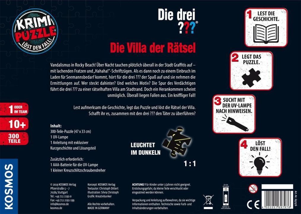 Krimi-Puzzle: Die drei ??? - Die Villa der Rätsel 300-teilig | Weltbild.ch