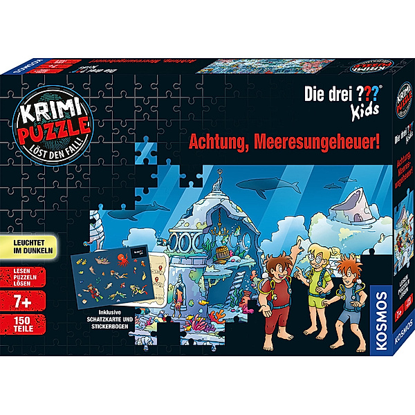 KOSMOS Krimi-Puzzle: Die drei ??? Kids – Achtung, Meeresungeheuer! 150-teilig