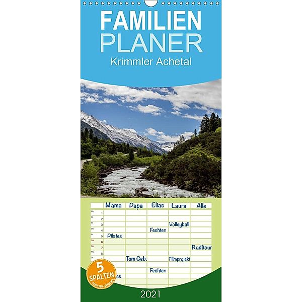 Krimmler Achetal - Familienplaner hoch (Wandkalender 2021 , 21 cm x 45 cm, hoch), Harald Taube