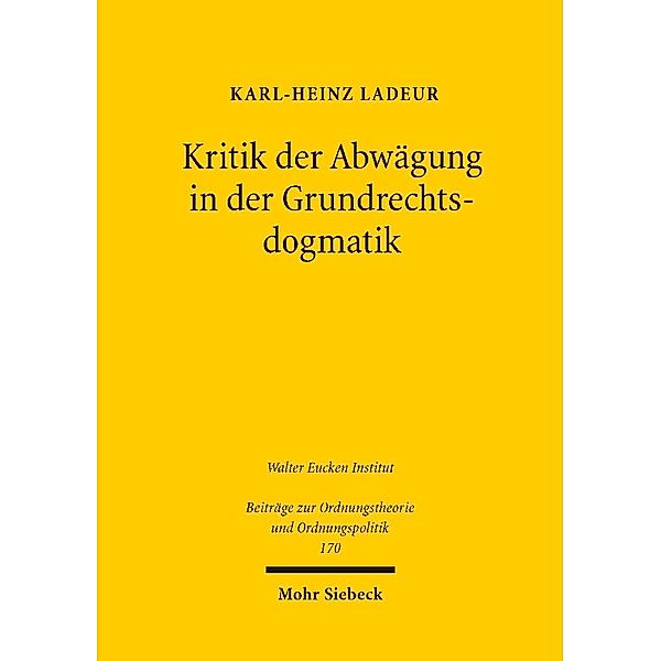 Kritik der Abwägung in der Grundrechtsdogmatik, Karl-Heinz Ladeur