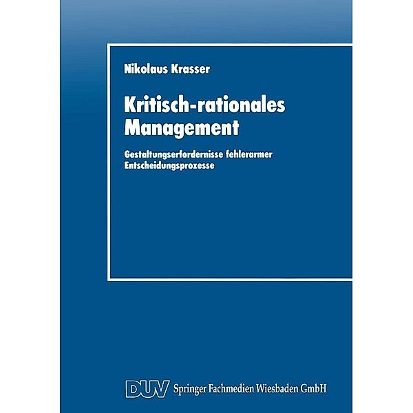 Kritisch-rationales Management / DUV Wirtschaftswissenschaft