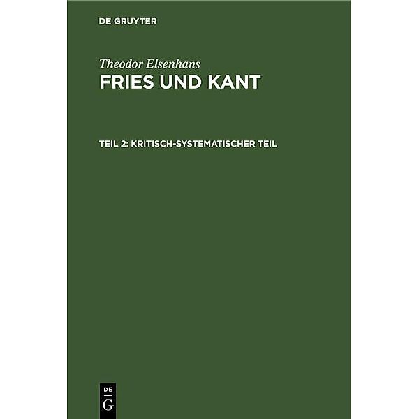 Kritisch-systematischer Teil, Theodor Elsenhans