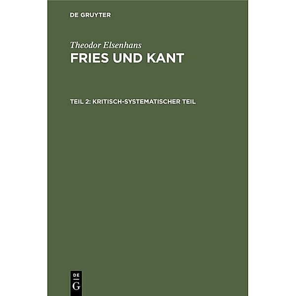 Kritisch-systematischer Teil, Theodor Elsenhans