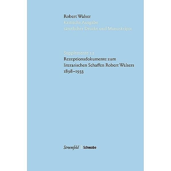 Kritische Robert Walser-Ausgabe, Supplemente / Suppl. 1 / Rezeptionsdokumente zum literarischen Schaffen Robert Walsers 1898-1933, Rezeptionsdokumente zum literarischen Schaffen Robert Walsers 1898-1933