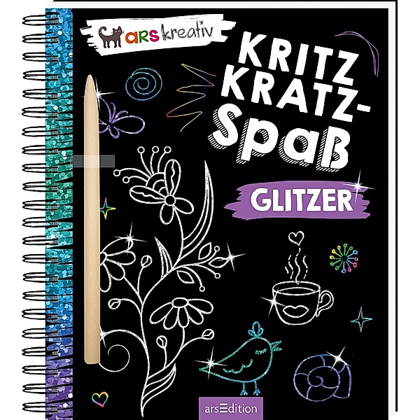 Kritzkratz-Spass Glitzer, m. Stift