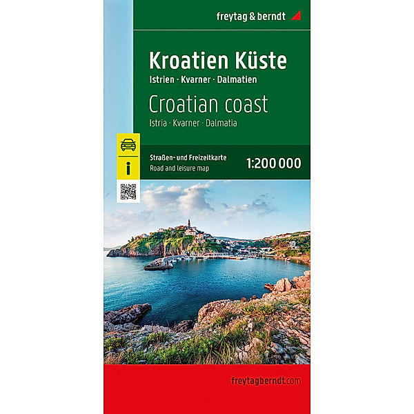 Kroatien Küste, Straßen- und Freizeitkarte 1:200.000, freytag & berndt