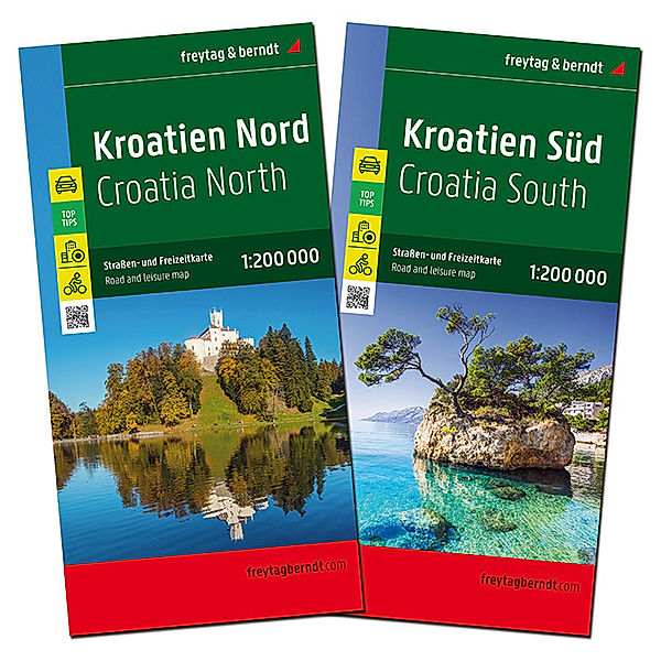 Kroatien, Strassenkarten-Set 1:200.000, freytag & berndt