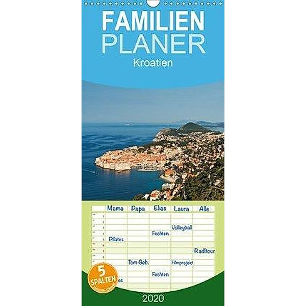 Kroatien, Terminplaner - Familienplaner hoch (Wandkalender 2020 , 21 cm x 45 cm, hoch), Gunter Kirsch