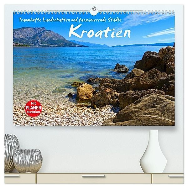 Kroatien - Traumhafte Landschaften und faszinierende Städte (hochwertiger Premium Wandkalender 2025 DIN A2 quer), Kunstdruck in Hochglanz, Calvendo, LianeM