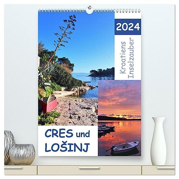 Kroatiens Inselzauber, Cres und Losinj (hochwertiger Premium Wandkalender 2024 DIN A2 hoch), Kunstdruck in Hochglanz, Sabine Löwer