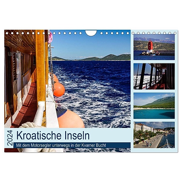 Kroatische Inseln - Mit dem Motorsegler unterwegs in der Kvarner Bucht (Wandkalender 2024 DIN A4 quer), CALVENDO Monatskalender, Silke Liedtke Reisefotografie