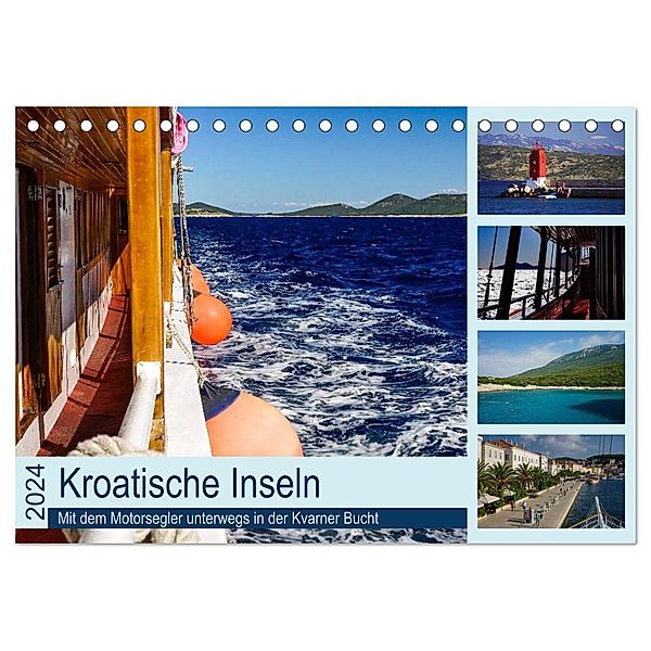 Kroatische Inseln - Mit dem Motorsegler unterwegs in der Kvarner Bucht (Tischkalender 2024 DIN A5 quer), CALVENDO Monatskalender, Silke Liedtke Reisefotografie