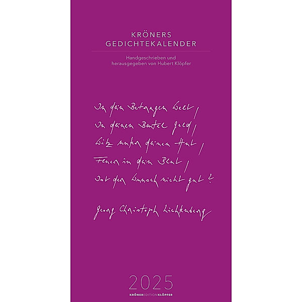 Kröners Gedichtekalender 2025