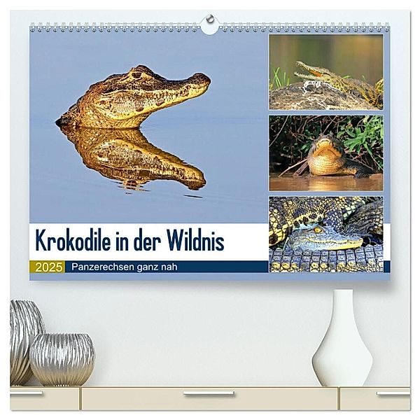 Krokodile in der Wildnis (hochwertiger Premium Wandkalender 2025 DIN A2 quer), Kunstdruck in Hochglanz, Calvendo, Yvonne und Michael Herzog