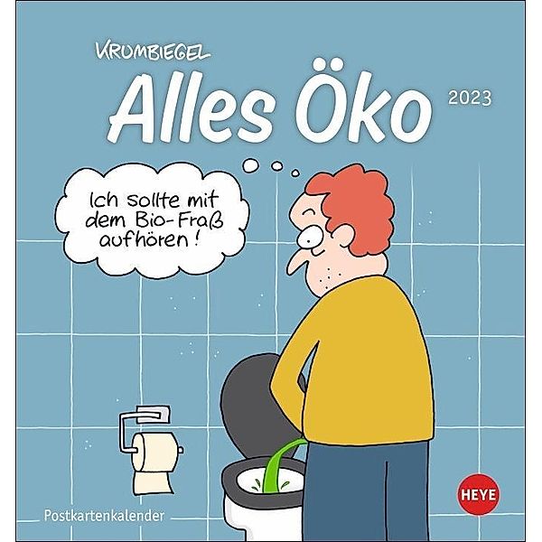 Krumbiegel: Alles Öko Postkartenkalender 2023. Humorvoller Kalender zum Aufstellen und Aufhängen. Kleiner Kalender mit 1, Uwe Krumbiegel