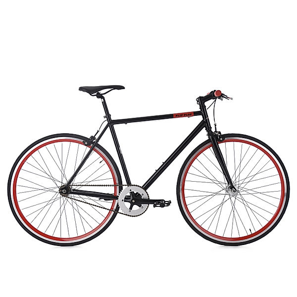 KS Cycling 28 Fahrrad Fixie Singlespeed Flip Flop schwarz-rot schwarz-rot (Größe: 56 cm)