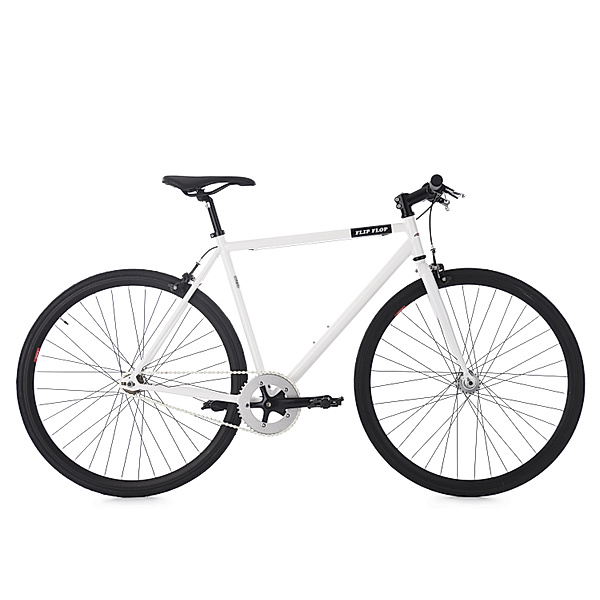 KS Cycling 28 Fahrrad Fixie Singlespeed Flip Flop weiß-schwarz weiß (Größe: 59 cm)