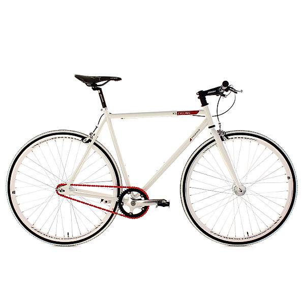 KS Cycling 28 Zoll Fahrrad Fixed Gear Bike Essence weiß (Größe: 59 cm)