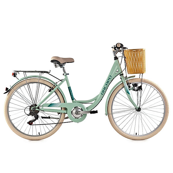 KS Cycling Damenfahrrad 26'' Cantaloupe mit Korb (Farbe: mint)