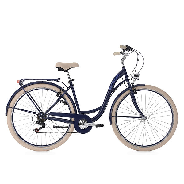 KS Cycling Damenfahrrad Cityrad 6-Gänge Balloon 28 Zoll (Farbe: Blau)