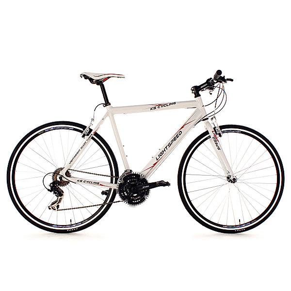 KS Cycling Fitnessrad 21 Gänge Fitness-Bike Lightspeed (White) 28 Zoll weiß (Größe: 60 cm)