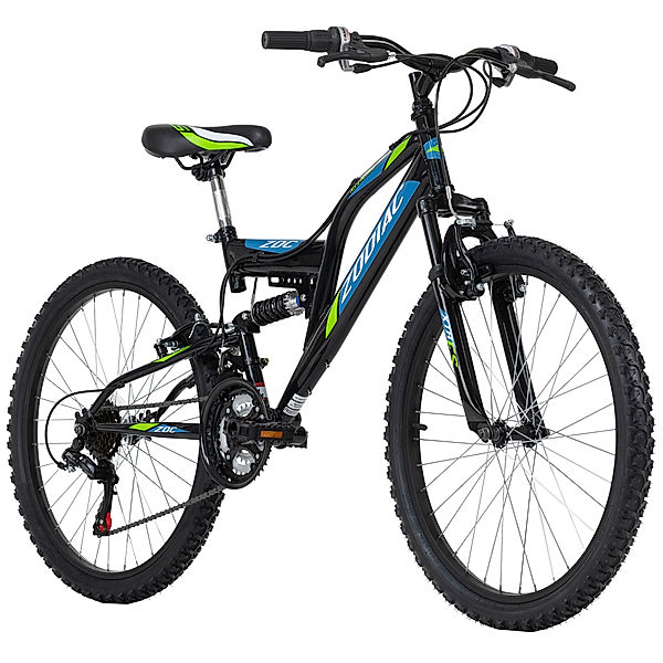 KS Cycling Kinder-Mountainbike 24'' Zodiac RH 38 cm (Farbe: Schwarz-Grün)