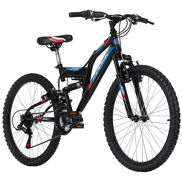 KS Cycling Kinder-Mountainbike 24'' Zodiac RH 38 cm (Farbe: Schwarz-Rot)
