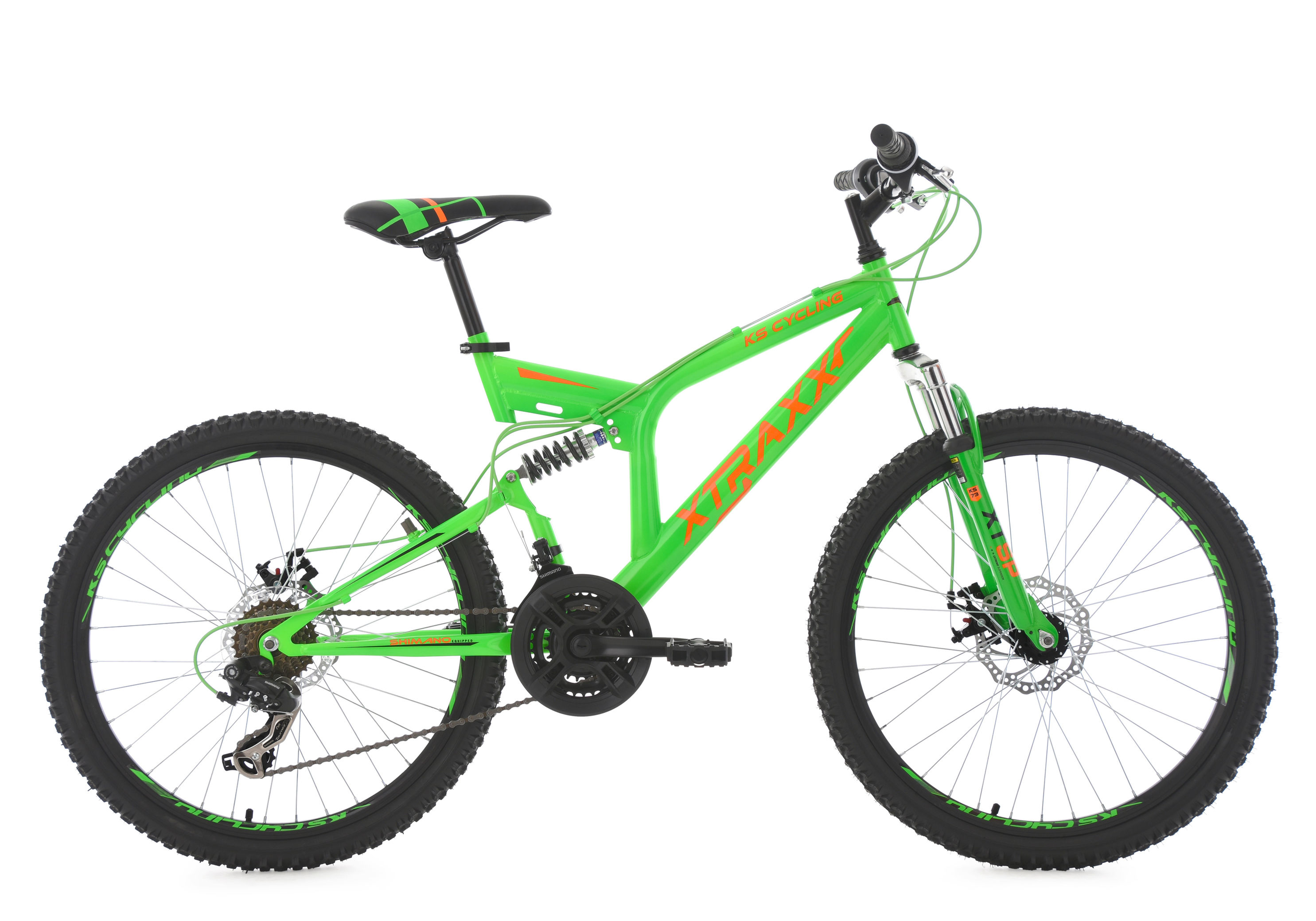 KS Cycling Kinder-Mountainbike 24 Zoll Fully Xtraxx Farbe: grün-orange |  Weltbild.de