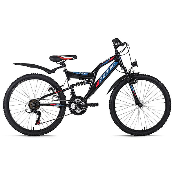 KS Cycling Kinder-Mountainbike ATB 24'' Zodiac RH 38 cm (Farbe: Schwarz-Rot)