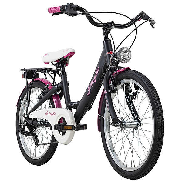 KS Cycling Kinderfahrrad 20'' Papilio (Farbe: schwarz-pink)