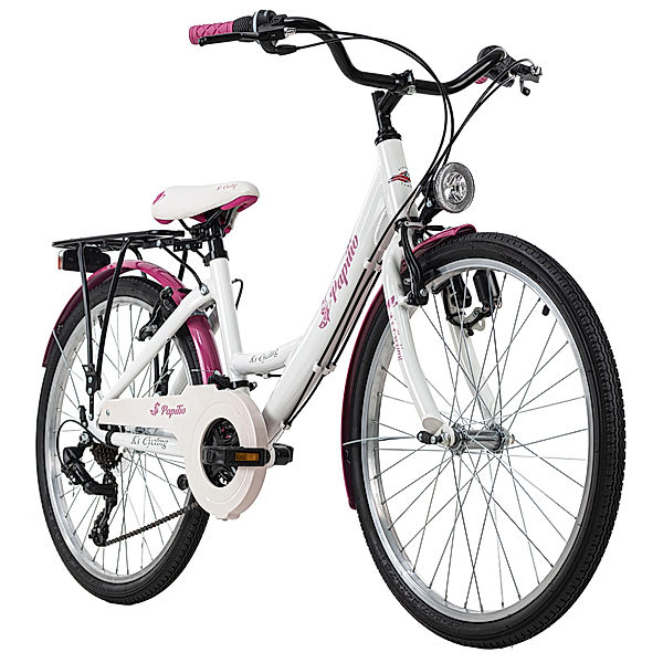 KS Cycling Kinderfahrrad 24'' Papilio (Farbe: weiß-pink)