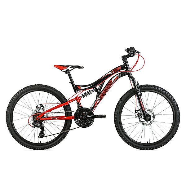 KS Cycling KS Cycling Kinderfahrrad MTB Fully 24'' Nice (Farbe: schwarz-rot)