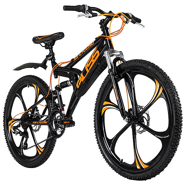 KS Cycling Mountainbike Fully 26 Zoll Bliss (Farbe: Schwarz-Orange)