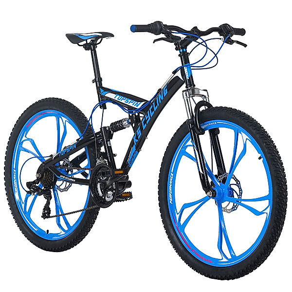 KS Cycling Mountainbike Fully 26 Zoll Topspin schwarz-blau (Größe: 51 cm)