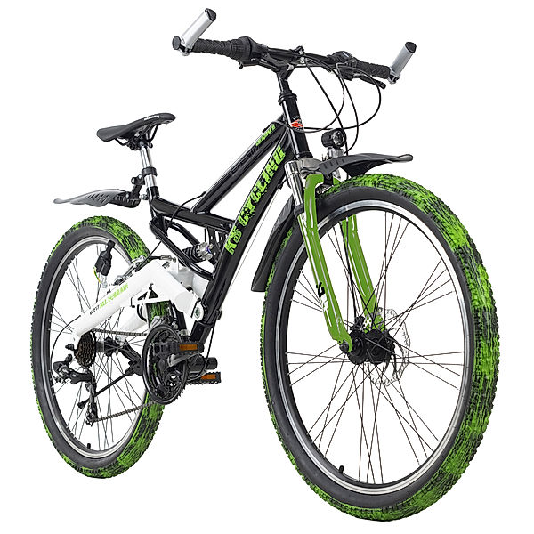 KS Cycling Mountainbike Fully ATB  Crusher (Farbe: schwarz-grün)