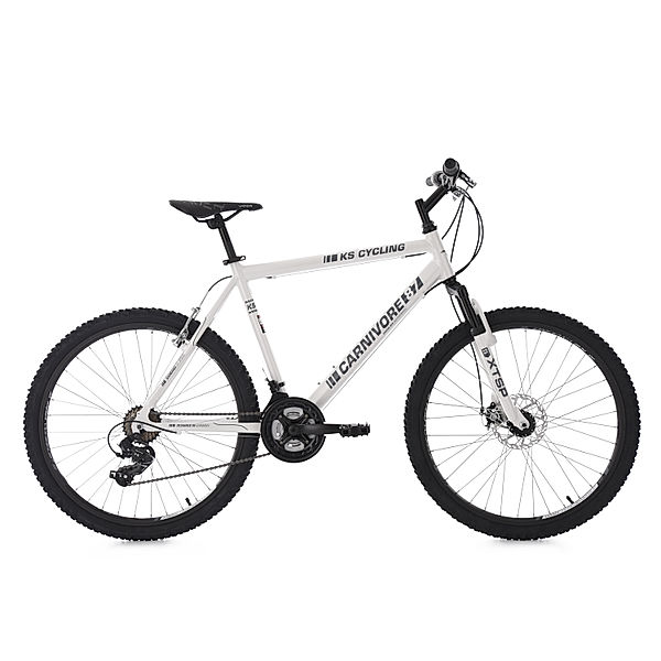 KS Cycling Mountainbike Hardtail 26'' Carnivore Aluminium-Rahmen weiß-grau