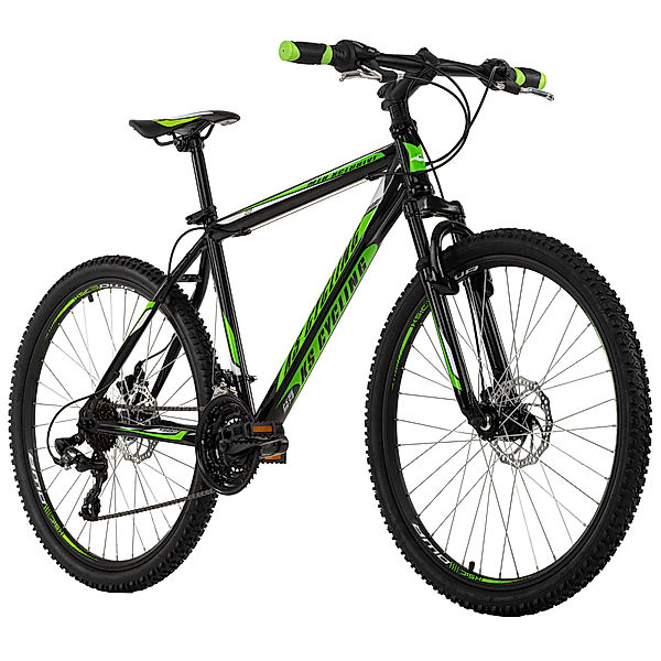 KS Cycling Mountainbike Hardtail 26 Zoll Sharp schwarz-grün schwarz-grün (Größe: 51 cm)