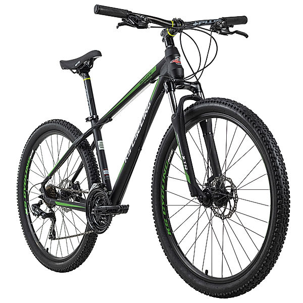 KS Cycling Mountainbike Hardtail 27,5 Zoll Morzine 21 Gänge schwarz-grün (Größe: 41 cm)